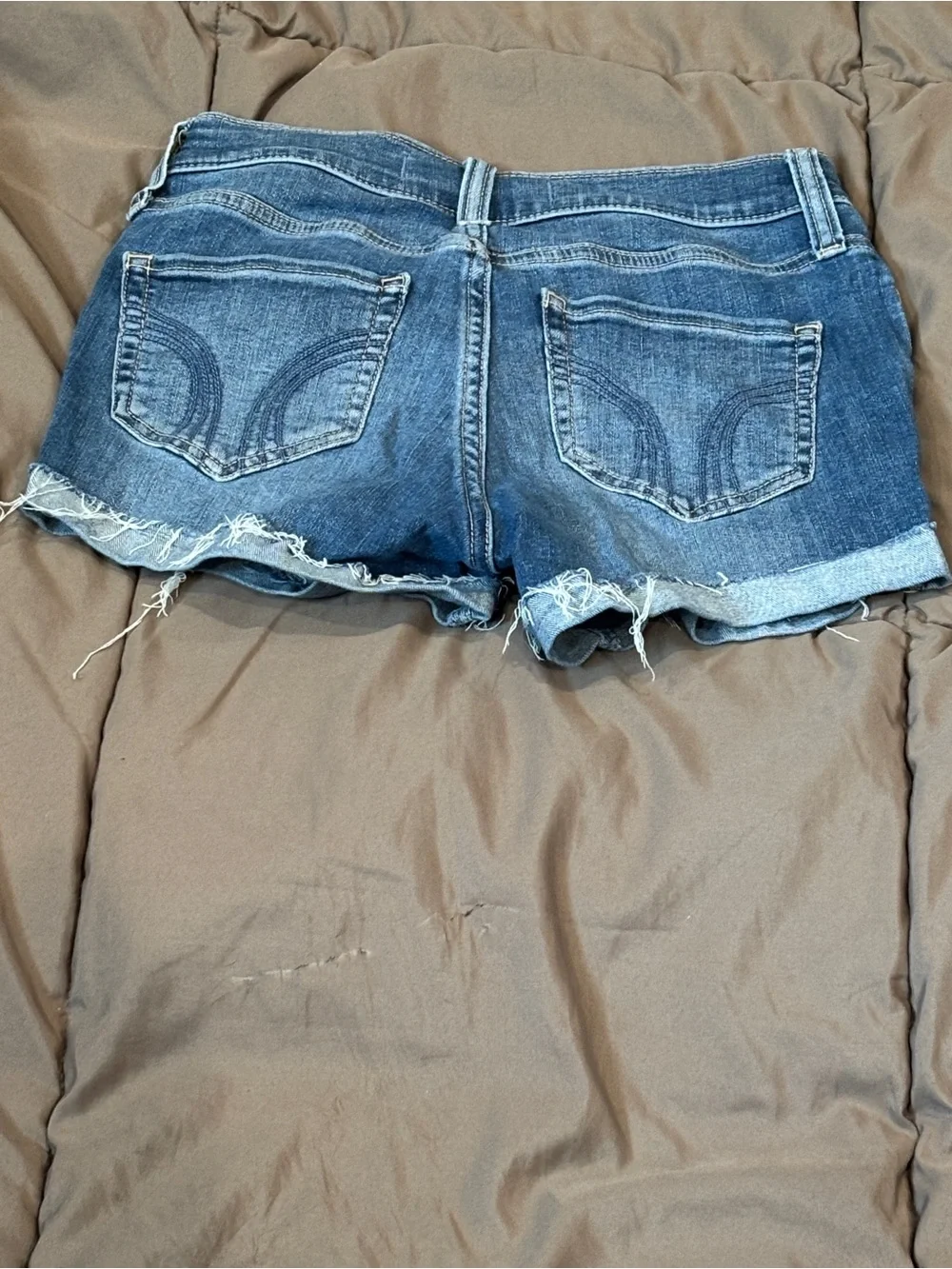 Hollister Distressed Dark Blue Denim Shorts